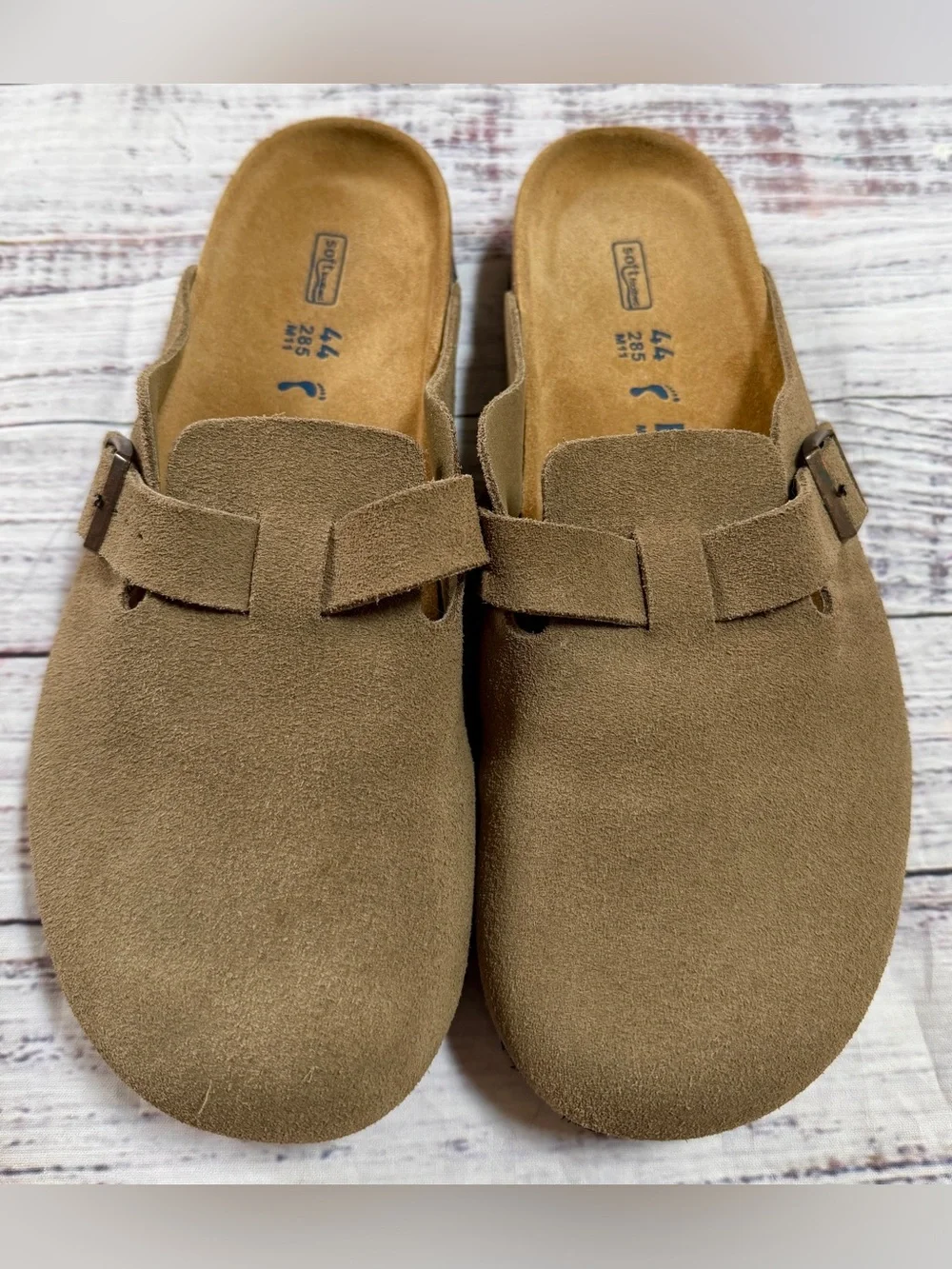 Men’s Birkenstock Boston Soft Footbed Suede Leather - Taupe - size 44